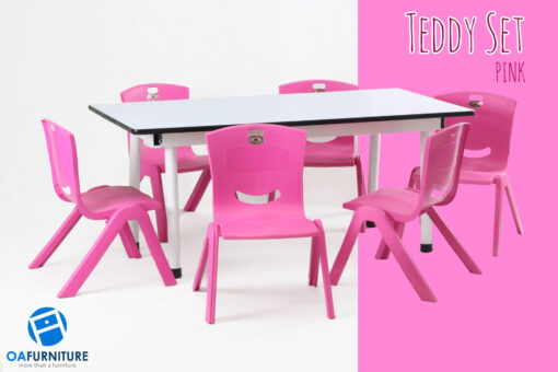 ชุดโต๊ะ เก้าอี้เด็ก Teddy Set_pink